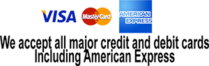 We accept all major credit and debit cards